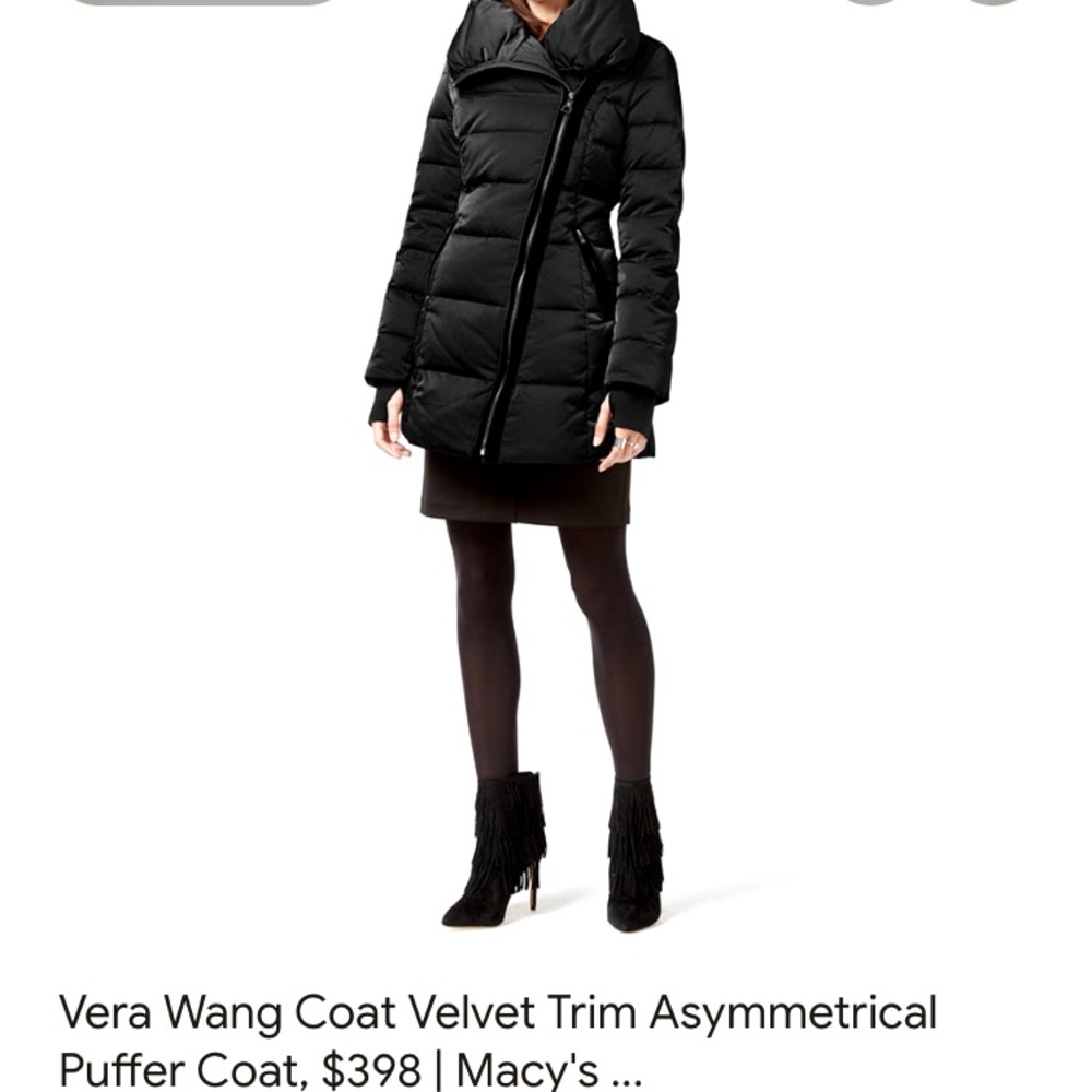 Vera Wang Asymmetrical Puffer Coat